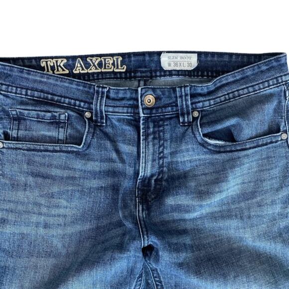Tk Axel Slim Boot Blue Jeans Size 36x30 - Picture 4 of 6